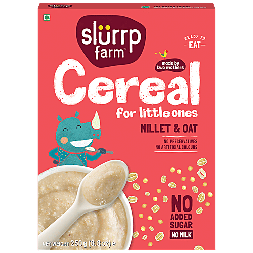 Slurrp Farm Millet & Oats Cereal - No Sugar, Instant Healthy Cereal, 250 g  No Preservatives, No Artificial Flavours