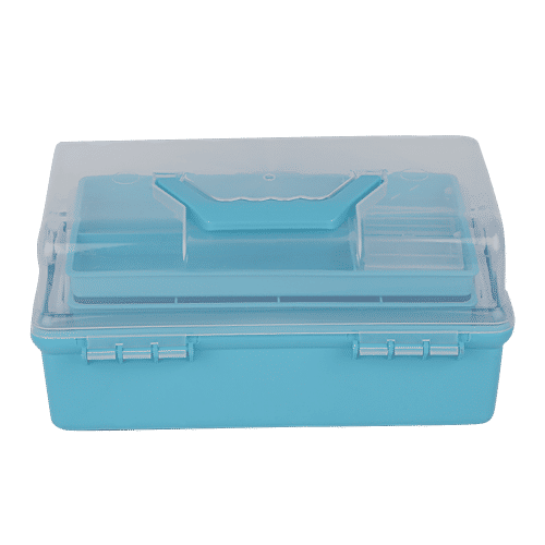 DP Plastic Tool Box With Handle - Blue, 1 pc  
