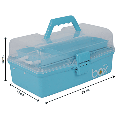 DP Plastic Tool Box With Handle - Blue, 1 pc  