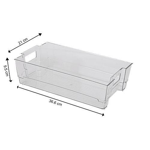 DP Stackable Plastic Fridge Bin - Transparent, 1 pc  
