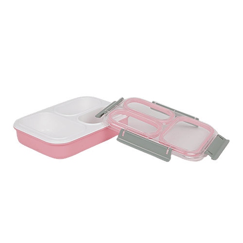 Tedemi Plastic Lunch Box - Pink, 1.35 L, 1 pc  