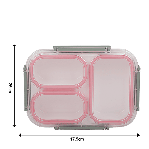 Tedemi Plastic Lunch Box - Pink, 1.35 L, 1 pc  