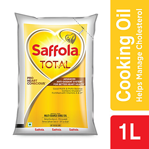 Buy Saffola Total Refined Cooking oil Blended Rice Bran & Safflower oil Helps Manage