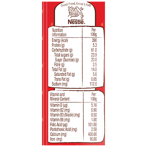 Nestle Koko Krunch Breakfast Cereal - Strawberry Flavour Burst, Crunchy In Warm Milk, 15 g  No Artificial Flavours