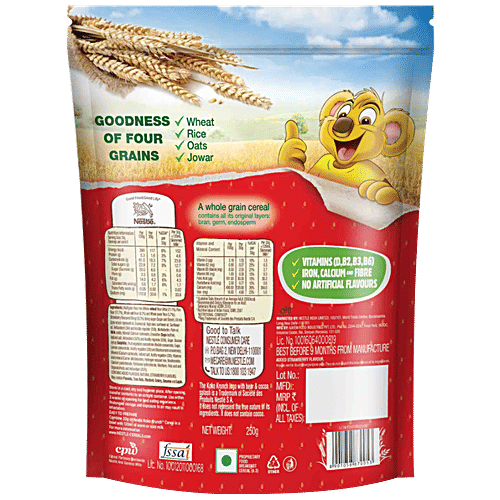 Nestle Koko Krunch Breakfast Cereal - Strawberry Flavour Burst, 250 g Pouch No Artificial Flavours