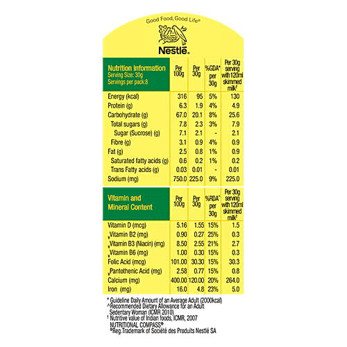 Nestle NesPlus Breakfast Cereal - Crunchy Flakes with Corn & Oats, 250 g Box 