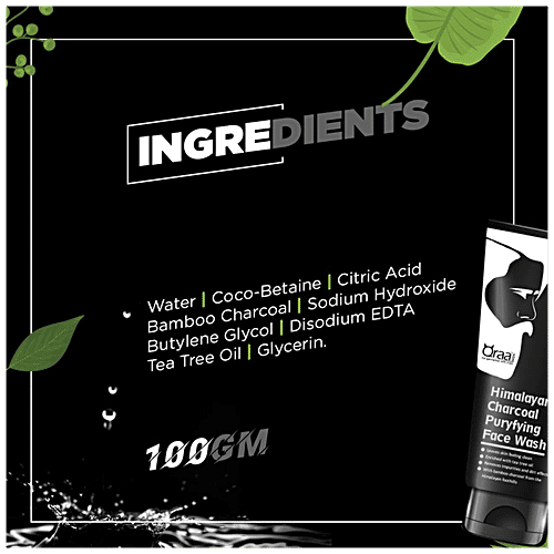 Qraa Men Himalayan Charcoal Purifying Face Wash, 100 g  