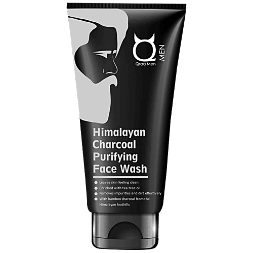 Qraa Men Himalayan Charcoal Purifying Face Wash, 100 g  