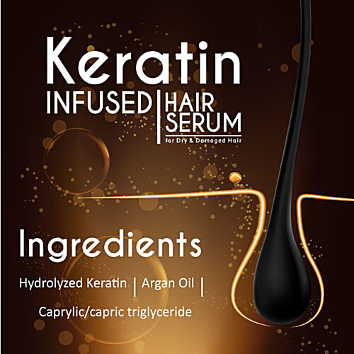 Qraa Men Keratin Infused Hair Serum For Dry & Damaged Hair, 100 ml  Gives Instant Shine