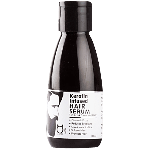 Qraa Men Keratin Infused Hair Serum For Dry & Damaged Hair, 100 ml  Gives Instant Shine
