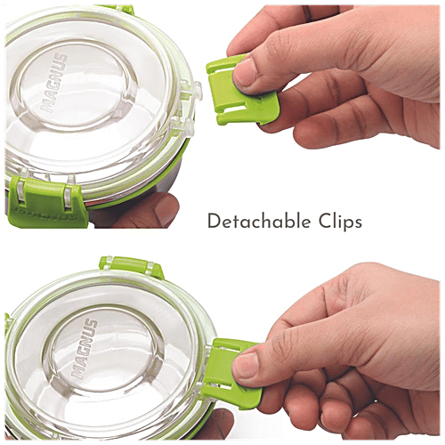 Magnus Klip Lock Stainless Steel Container No. 4 - Stackable, Airtight, BPA & Lead Free, Food Grade, 3401, 750 ml Airtight