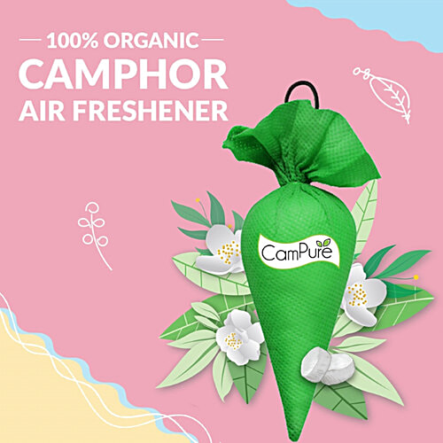 Campure Air Freshener Cone  - Jasmine & Camphor, Refreshing Fragrance, Repels Mosquitoes, Elevates Mood, 60 g  Refreshing Fragrance
 Repels Mosquitoes
 Elevates Mood