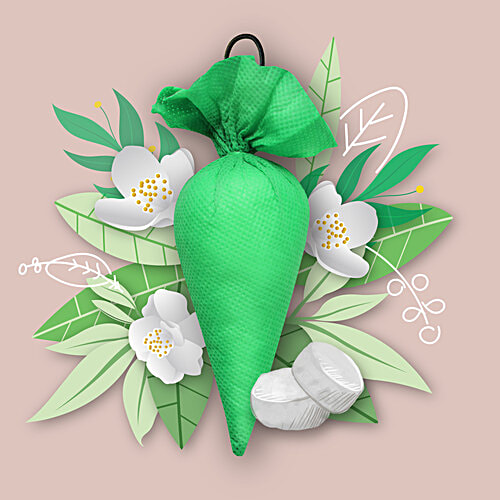 Campure Air Freshener Cone  - Jasmine & Camphor, Refreshing Fragrance, Repels Mosquitoes, Elevates Mood, 60 g  Refreshing Fragrance
 Repels Mosquitoes
 Elevates Mood