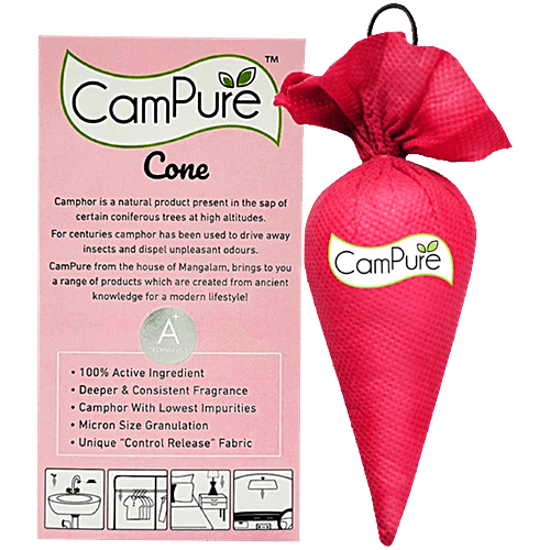 Campure Air Freshener Cone - Rose & Camphor, Refreshing Fragrance, Repels Mosquitoes, Elevates Mood, 60 g  Refreshing Fragrance
 Repels Mosquitoes
 Elevates Mood