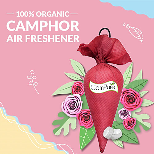 Campure Air Freshener Cone - Rose & Camphor, Refreshing Fragrance, Repels Mosquitoes, Elevates Mood, 60 g  Refreshing Fragrance
 Repels Mosquitoes
 Elevates Mood