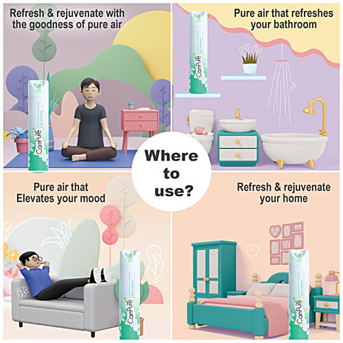 Campure Camphor Air Freshener - Jasmine & Camphor, Refreshing Fragrance, Repels Mosquitoes, 250 ml Refreshing Fragrance
Repels Mosquitoes