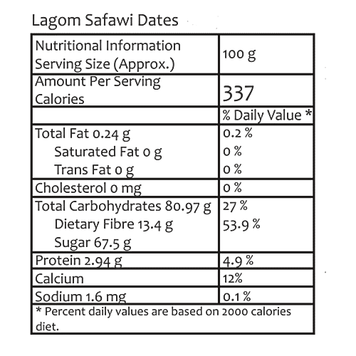 Lagom Safawi Dates/Khajoor, 500 g Pouch 
