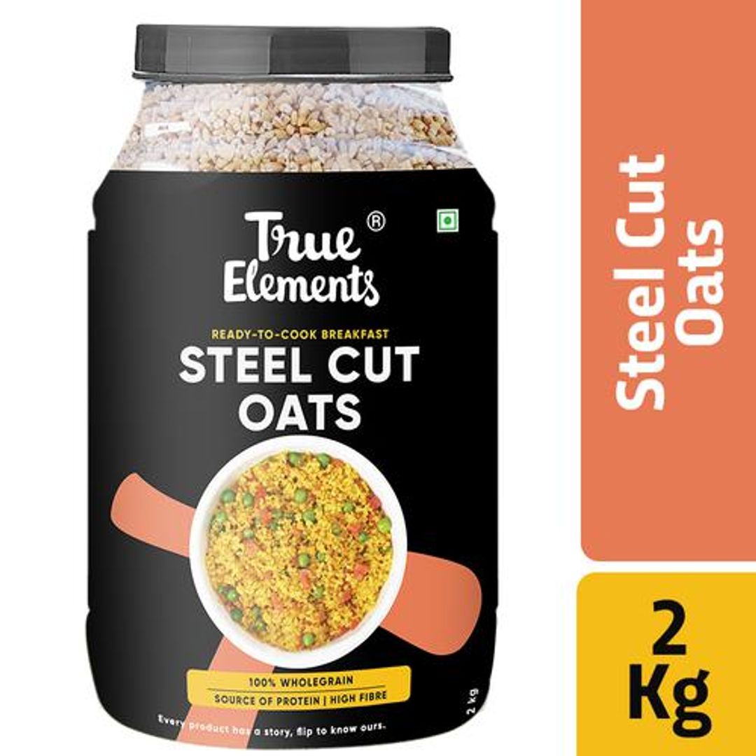 True Elements Gluten-Free Steel Cut Oats - Rich In Iron & Fibre, 100% Wholegrain, 2 kg 