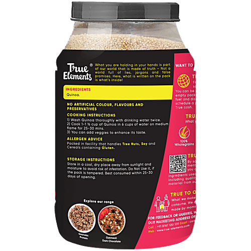 True Elements Quinoa, 2 kg  Wholegrain, High Protein, Breakfast Cereal, Gluten Free, Diet Food