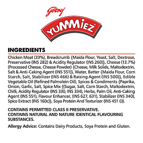 Godrej Yummiez Chicken & Cheese Nuggets, 325 g Pouch