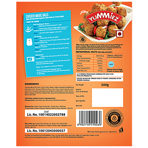 Godrej Yummiez Chicken Magic Ball, 500 g Pouch