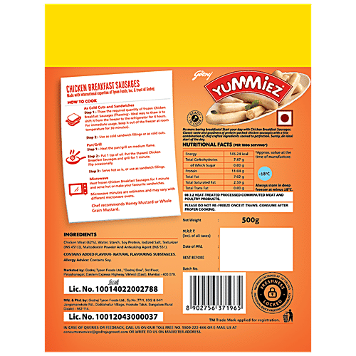 Buy Yummiez Chicken Breakfast Sausages Online at Best Price of Rs 290