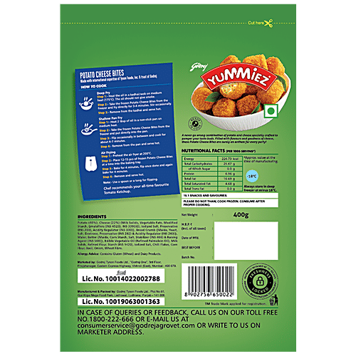 Yummiez Potato Cheese Bites, 400 g Pouch Pack 