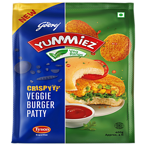 Yummiez Crispy Veggie Burger Patty, 400 g Pouch Pack 