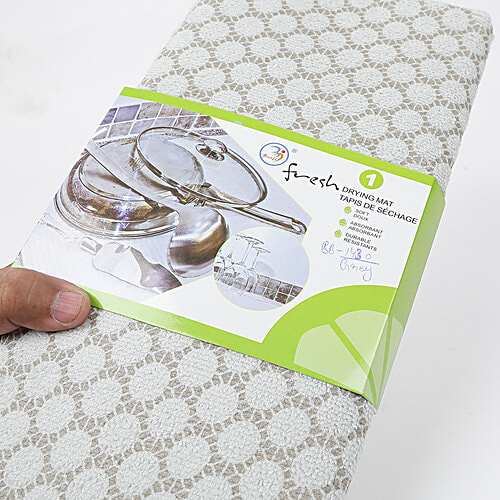 DP Utensils Drying Microfiber Mat - Grey, BB1430, 1 pc  