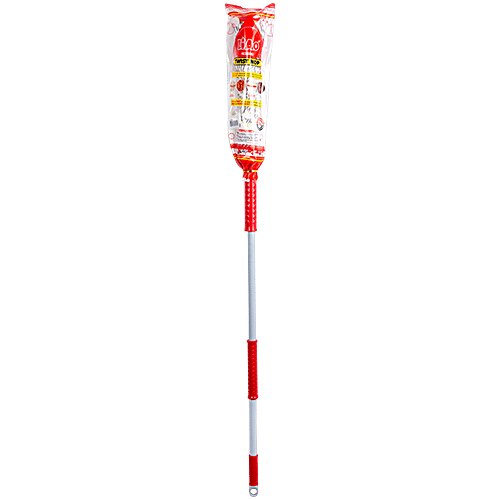 Liao Microfibre Twist Wet Mop With 4.4 Feet Steel Stick - Red & White, 1 pc