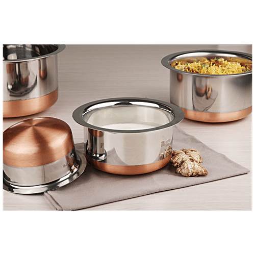 bb home Stainless Steel Tope/Patila - No.10, Copper Bottom, 1 L  Dishwasher Safe