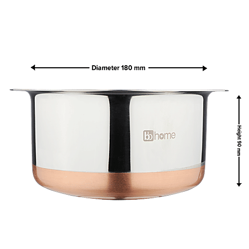 bb home Stainless Steel Tope/Patila - No.10, Copper Bottom, 1 L  Dishwasher Safe