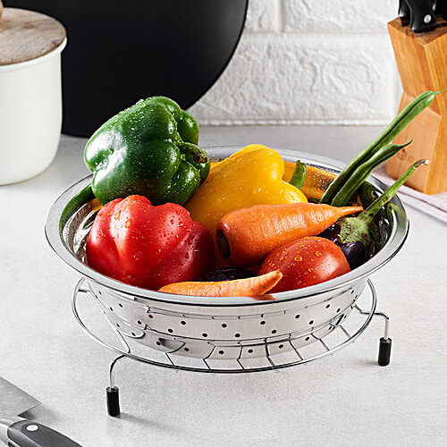 bb home Hole Boya Chalni/Colander/Strainer - No.12, Stainless Steel, Silver, 1 pc  Dishwasher Safe