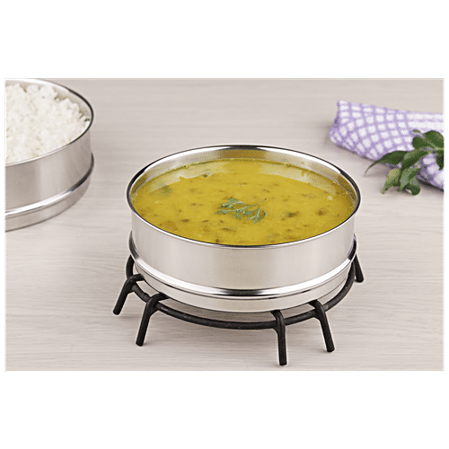 bb home Cooker/Dabba Separator - Flat, Stainless Steel, For 3 L Pressure Cooker, Silver, 550 ml  