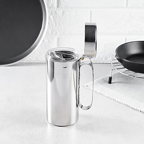 bb home Oil Can/Dispenser Bottle - Stainless Steel, Durable & High Quality, Silver, 750 ml (1 pc) 