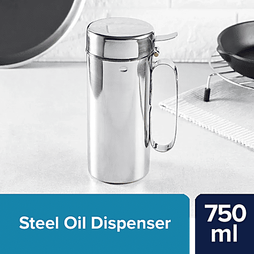 bb home Oil Can/Dispenser Bottle - Stainless Steel, Durable & High Quality, Silver, 750 ml (1 pc) 