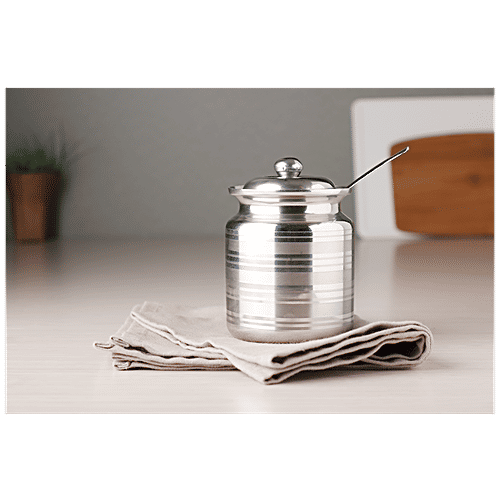 bb home Ghee Pot - Stainless Steel, High-Quality, Durable, Silver, 400 ml (1 pc) 