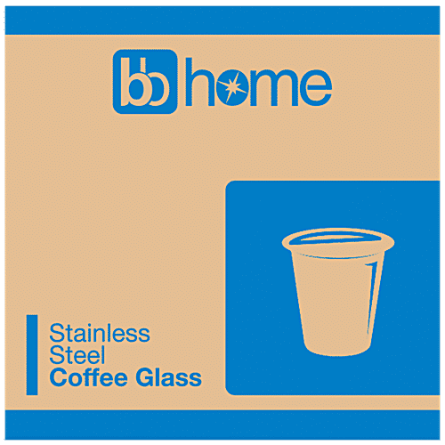 bb home Rampatra Coffee/Tea Glass - Stainless Steel, Silver, 130 ml (Set of 2) 