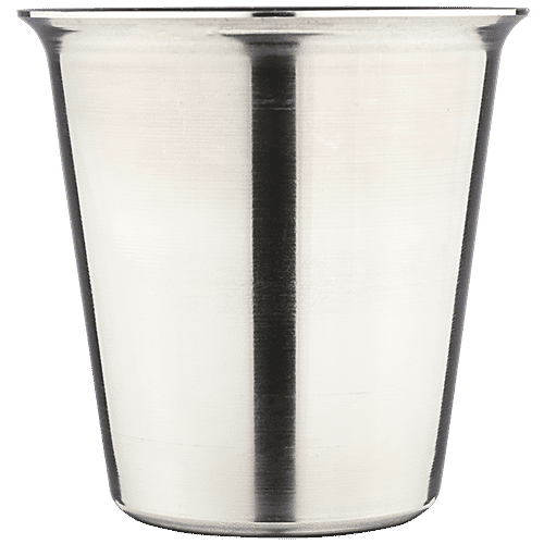 bb home Rampatra Coffee/Tea Glass - Stainless Steel, Silver, 130 ml (Set of 2) 