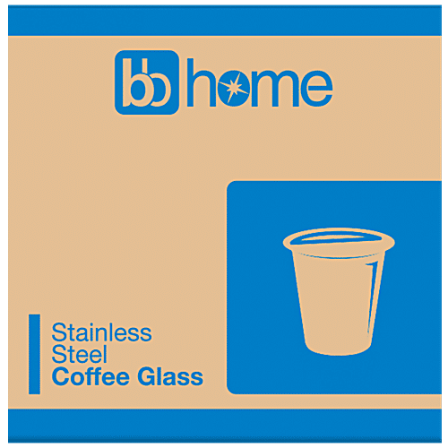 BB Home Steel Coffee/Tea Glass - Rampatra, 5.5 Inch, 150 ml (2 pcs) 