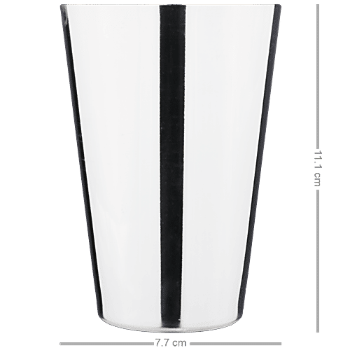 BB Home Steel Glass/Tumbler - No. 7, Plain, 300 ml (2 pcs) 