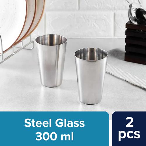 Buy BB Home Glass/Tumbler - No.7, Stainless Steel, Plain, Silver Online ...