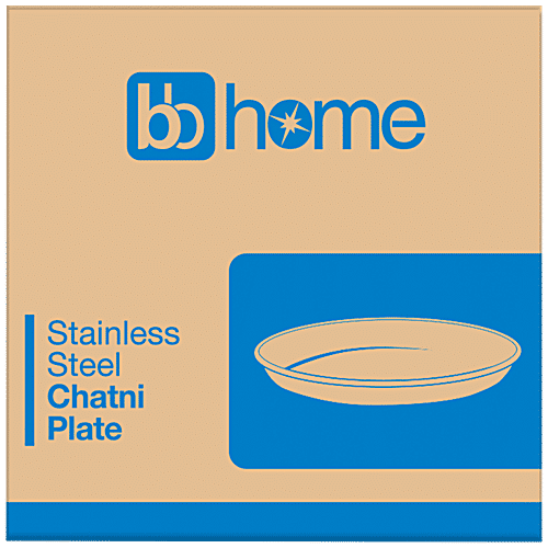 bb home Chatni Plate - No.4.5, Stainless Steel, Small, Silver, 4 pcs  Dishwasher Safe