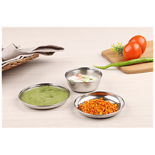 BB Home Steel Small Plate - No. 5, Chatni, 4 pcs  