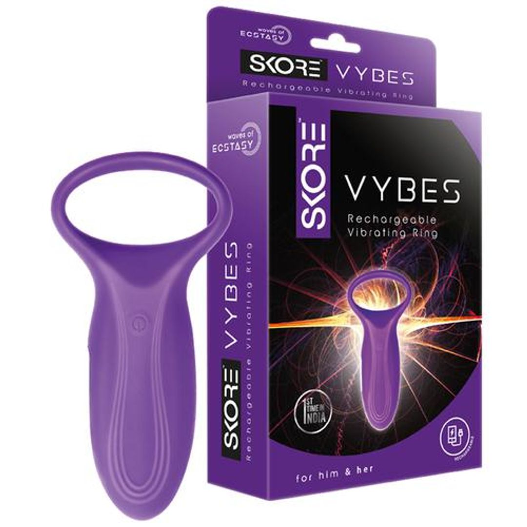 Skore Vybes - Rechargeable Vibrating Ring with 7 vibration modes & Water Resistant For Him & Her, 1 pcs 