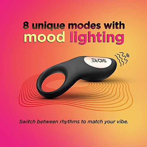 Skore Buzzz Vibrating Ring With Remote For Him & Her - 8 Modes, Black, 1 Unit  Rechargable, Waterproof