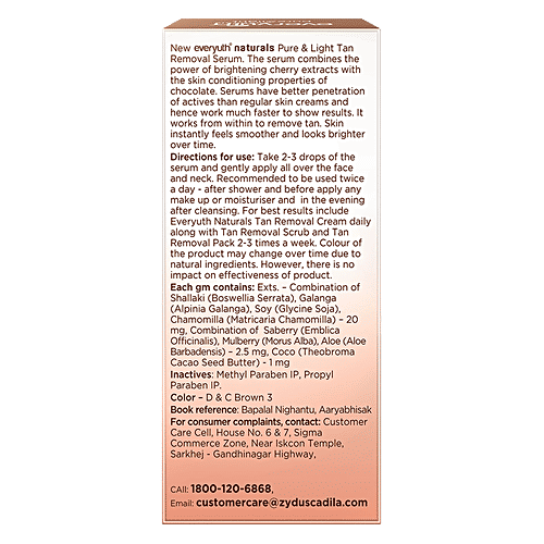 Everyuth Naturals Pure & Light Tan Removal Choco Cherry Serum, 30 ml Bottle 