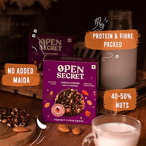 Open Secret Chocolate Almond Nutty Cookies - With No Maida, Healthy, 25 g 2 pcs Protein Packed, Full of Fibre