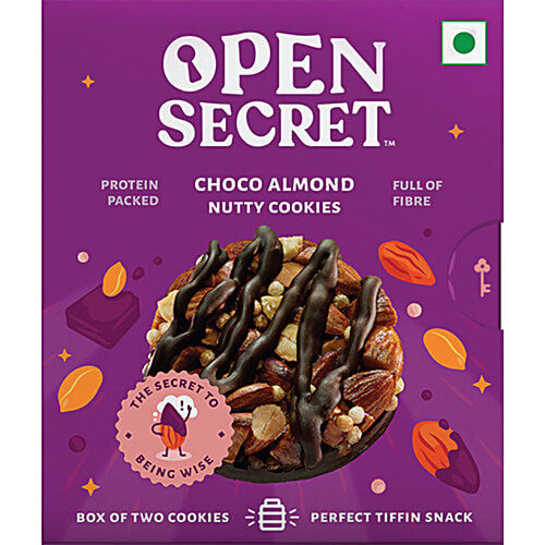 Open Secret Chocolate Almond Nutty Cookies - With No Maida, Healthy, 25 g 2 pcs Protein Packed, Full of Fibre