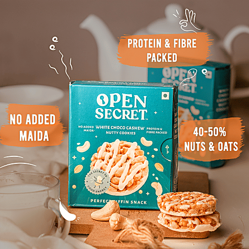 Open Secret White Chocolate Cashew Nutty Cookies, 25 g 2 pcs 